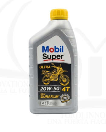 Aceite Mobil Super Ultra 20W-50 4T para motocicletas de 4 tiempos. Ofrece protección confiable del motor, buena limpieza y desempeño óptimo en altas temperaturas. Ideal para uso diario y condiciones exigentes.